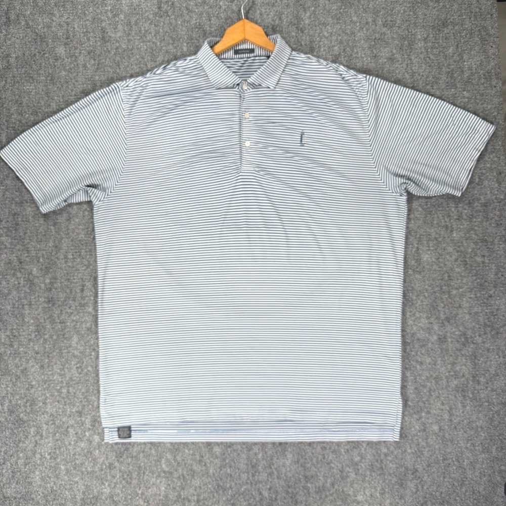Turtleson Beacon Hill Country Club Golf Polo Men's XXL Blue White Striped